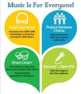 Music is for everyone collage - Roman Music Therapy Services music therapy for children