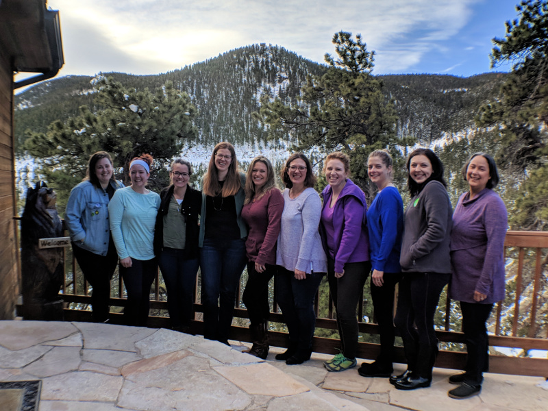 Music therapy business owners posing together at the 2019 MTBO retreat led by Meredith Pizzi, MT-BC.